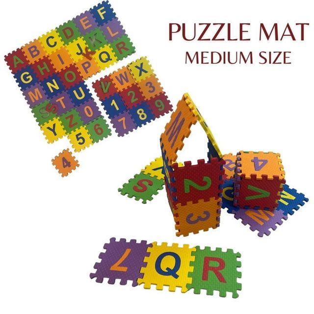 Fablue Alphabets And Numbers Mat - Medium Size Foam Puzzle Toy