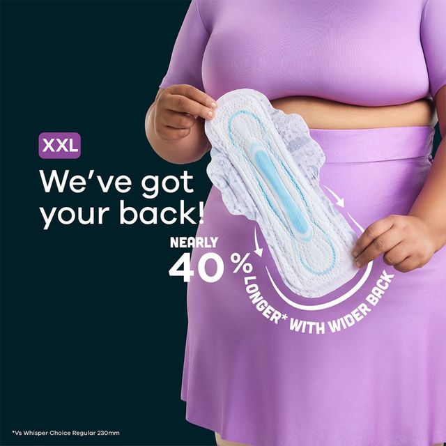 Whisper Bindazzz Nights 50 XXL Sanitary Pads, Upto 0% Leaks All Night Long