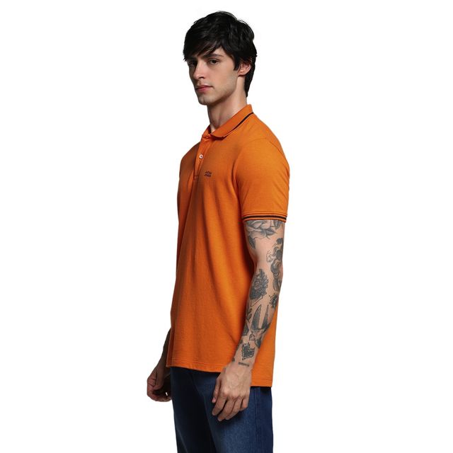 JACK & JONES Men's Regular Fit Polo T-shirt | Orange - S