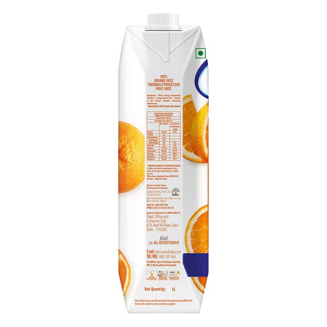 Dabur Real Activ 100% Orange Juice | Tetrapack 1 l Combo