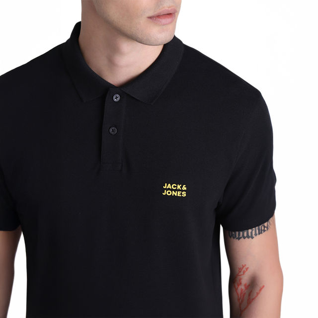 Jack & Jones Black Slim Fit Polo T-shirt - M - Buy at ₹910 Online