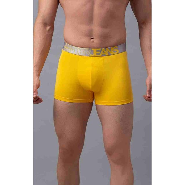 Underjeans By Spykar Men's Solid Trunk | Yellow - S