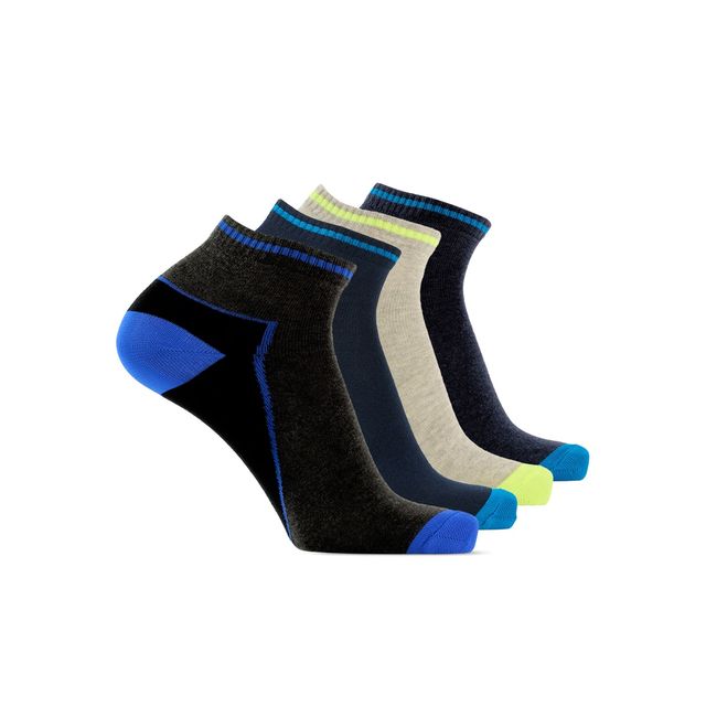 Lux Mozze Men's Solid Cotton Ankle Socks | Assorted - Free Size