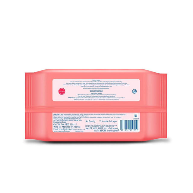 Johnson's Baby Skincare Wipes For Kids | 0 - 3 years Twin pack (72 pcs)