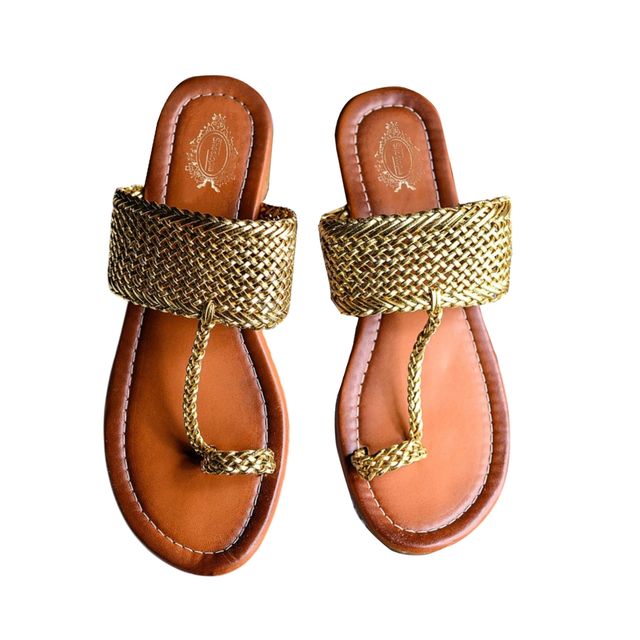 Shoetopia Women Golden Flats | UK 7