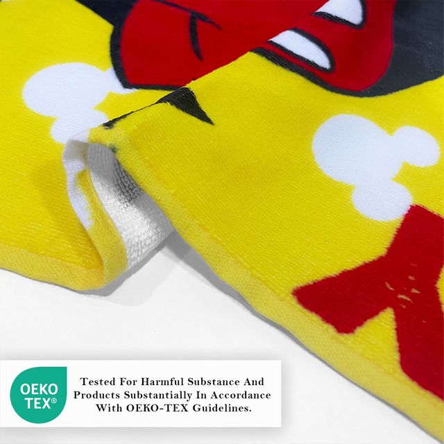 Sassoon Disney Mickey Mouse Cotton Towel For Kids | Yellow | 60 x 120 cm