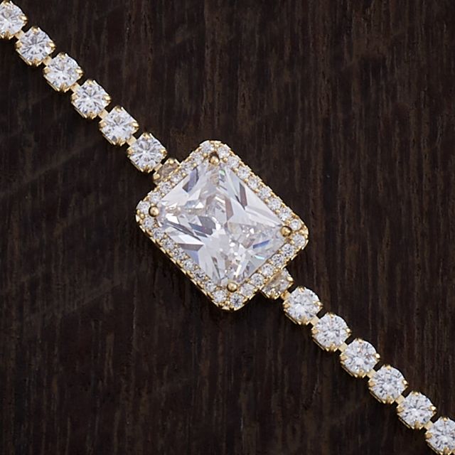 Kushal s Fashion Jewellery White Rose Gold-Plated Party Zircon Bracelet | 438988