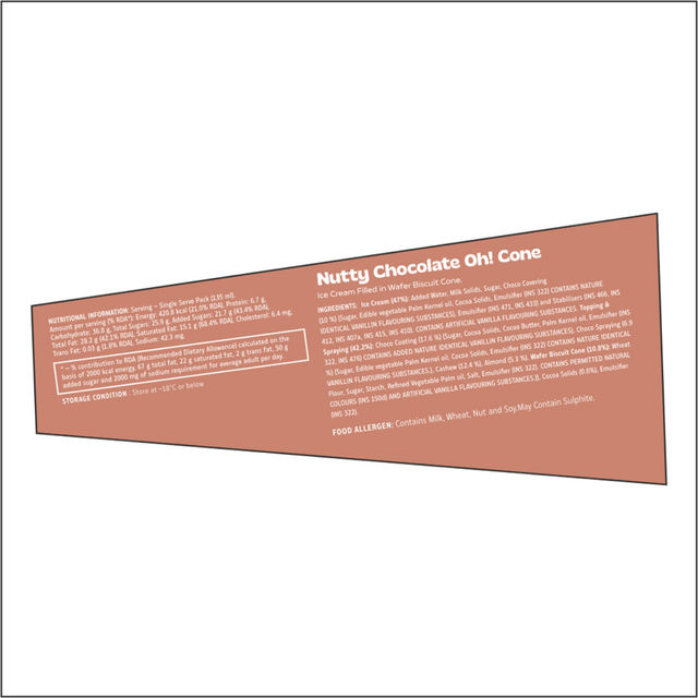 Hocco Nutty Chocolate Oh Cone 135 ml Combo