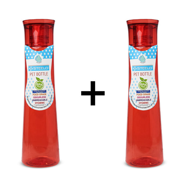 Steelo Selina Bottle - 1 Ltr (Assorted Colours) 1 pc X 2 Combo