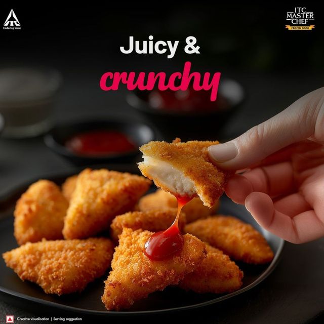 ITC Master Chef Crunchy Chicken Nuggets | Source of Protein | No Added Preservatives | 55 pieces