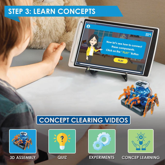 ThinkerPlace Robotic Spider DIY Kit | Build & Learn Robotics with Working Spider Toy (Age 8+)