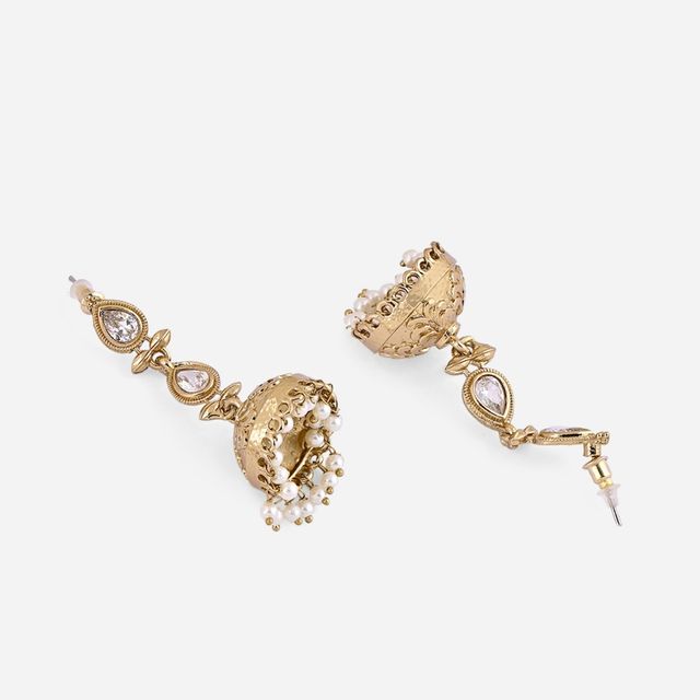 Fida Women Jhumkas Earrings Gold - One Size