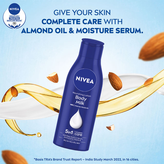 NIVEA Nourishing Body Lotion Body Milk|48 H Moisturization|2X Almond Oil|For Very Dry Skin
