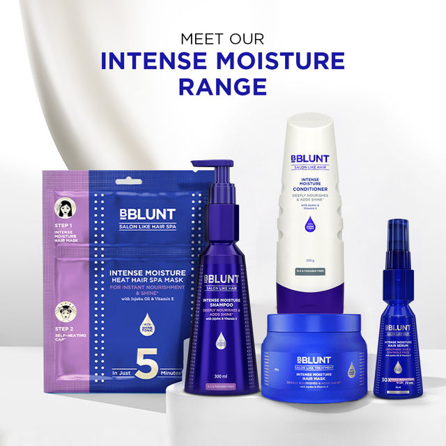Bblunt Complete Moisture Combo for Healthy Hair with Vitamin E & Jojoba:  Shampoo 300ml & Conditioner 250g & Hair Mask 250g  Combo
