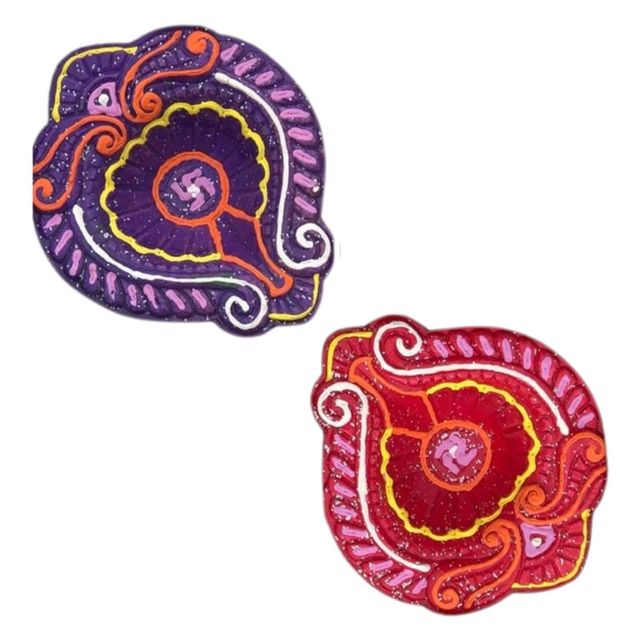 Skilsy Handicrafts Kunj Conework Diya New Toran - Pack Of 4