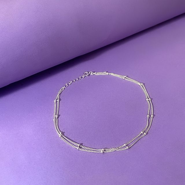 Unniyarcha Two Line Chain 92.5 Sterling Silver Anklet