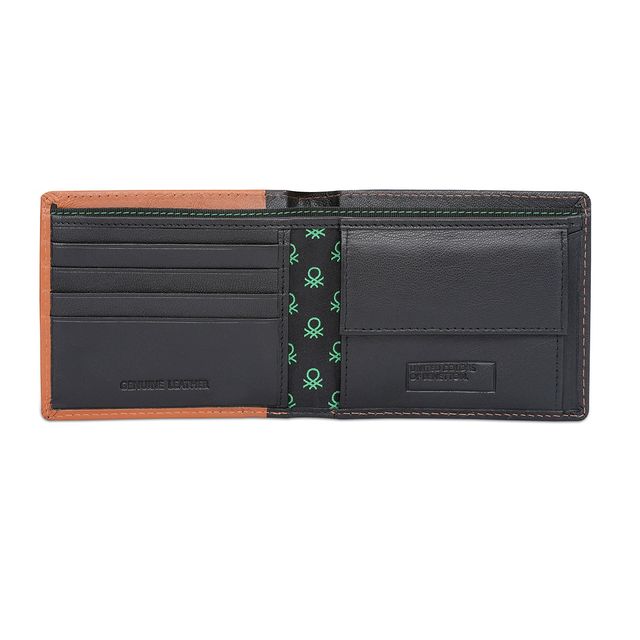 United Colors Of Benetton Men's Solid Leather Wallets | Tan - One Size