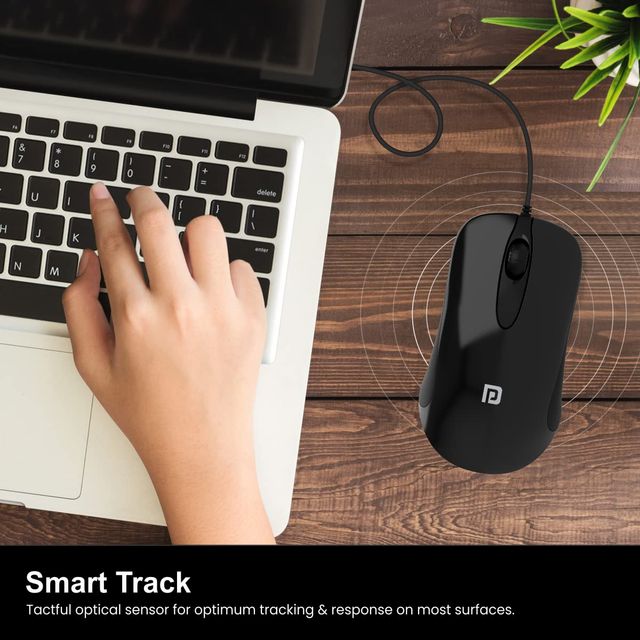 Portronics Wired Optical Mouse(Black)