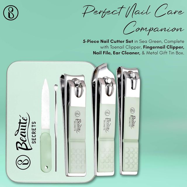 Beaute Secrets Nail Clippers with Metal Gift Tin Box for Men and Women