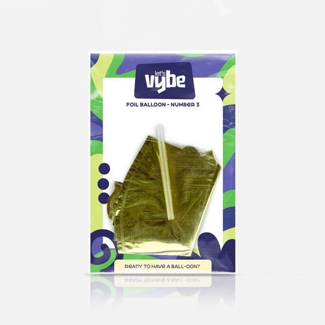 Let's Vybe Foil Balloon Number 3