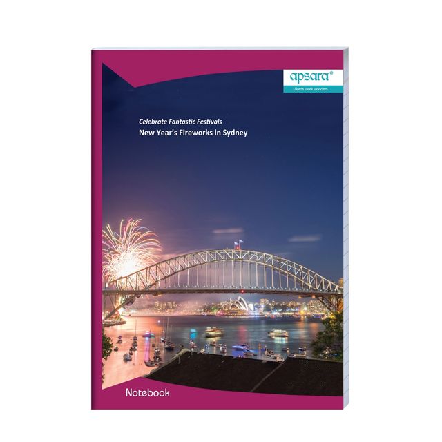 Apsara A4 Long Notebook | Blue Ruled Lines | 29.7 Cm x 21Cm | Pages 172 | Assorted Design
