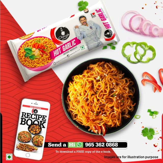 Ching's Secret Hot Garlic Instant Noodles Pouch 240 g Combo