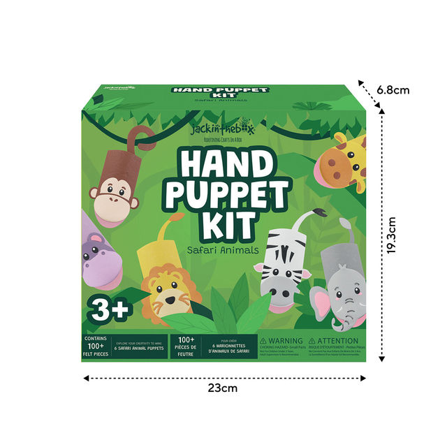 Jackinthebox Safari Hand Puppet Animals - Art & Craft Kit