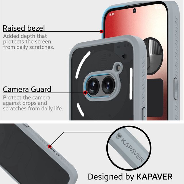 Kapaver Nothing Phone 2a / 2a Plus 5g Back Cover Case | Impulse - Gray