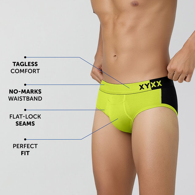 XYXX Dualist IntelliSoft Micro Modal Solid Brief | Men's Innerwear | Pack of 2 | Multicolored- S