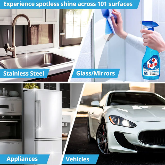 Colin Glass Cleaner & Surface Cleaner Liquid Spray 500 ml Combo