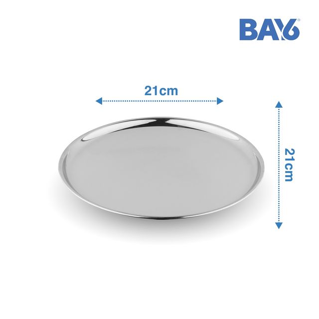 BAY6 Traditional Stainless Steel Thali– 9 Inch - (4pc)