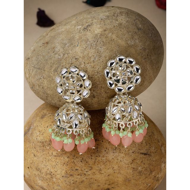 Studio Sukkhi Elegant Gold Plated With Kundan Pink Jhumka/Jhumki Earrings for Women