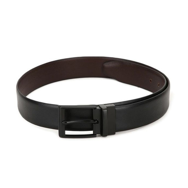Teakwood Men's Solid Leather Belt | Black and Brown - 34 Inches