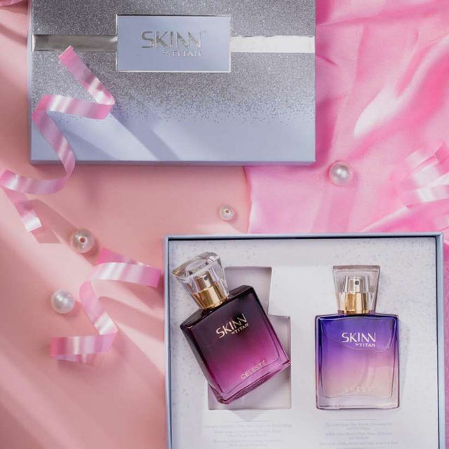 Skinn By Titan Women Celeste & Sheer Miniature Edp Gift Set