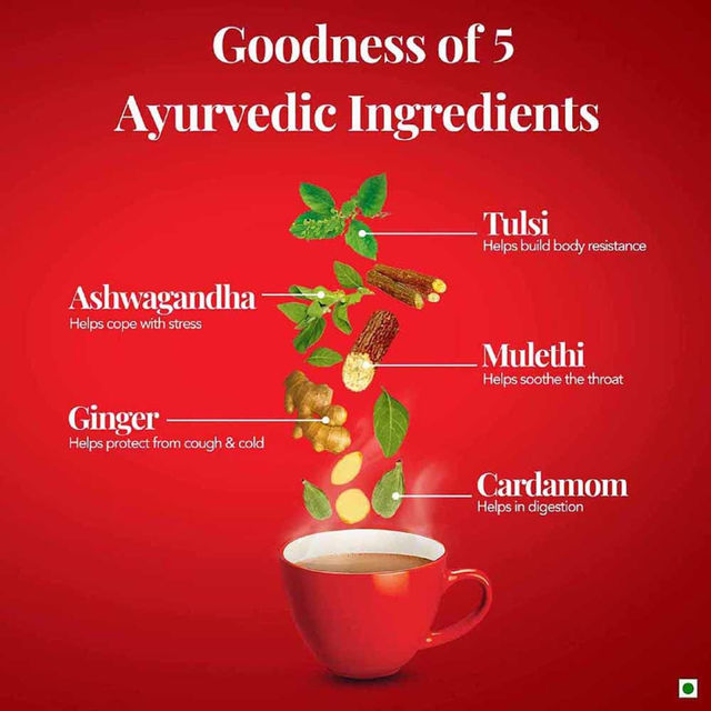 Red Label Natural Care Natural Tea with 5 Ayurvedic Ingredients