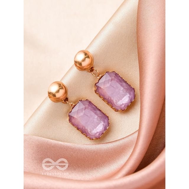 Everstylish The Purple Haze- Golden Embellished Earrings