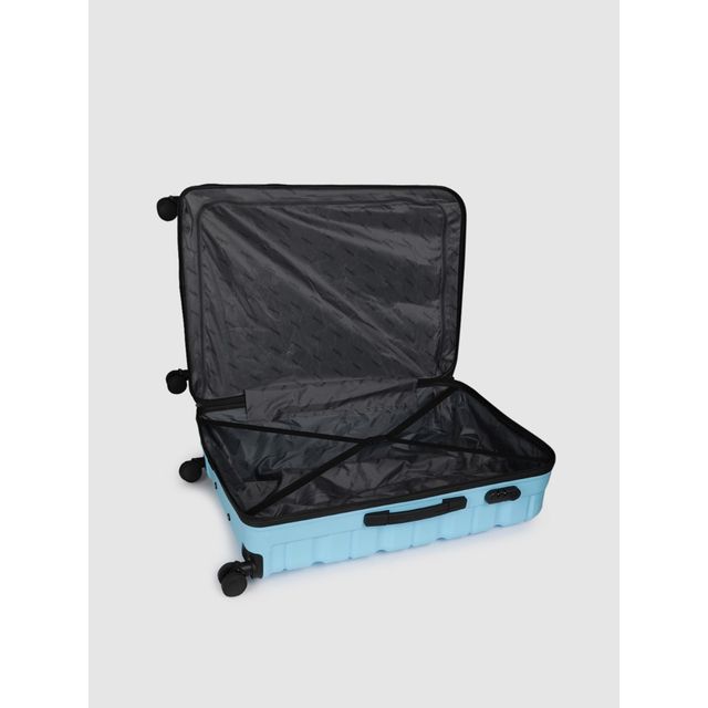 Teakwood Textured Polycarbonate 95.5 L Retractable Trolley Bag | Blue - L