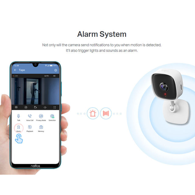 TP-Link Tapo C110 3MP Home Security Wi-Fi Camera,Alexa Enabled, 2-Way Audio, Night Vision
