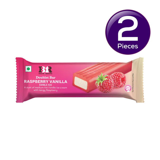 Baskin Robbins Raspberry Vanilla Doublet Bar Ice Cream Stick 65 ml Combo