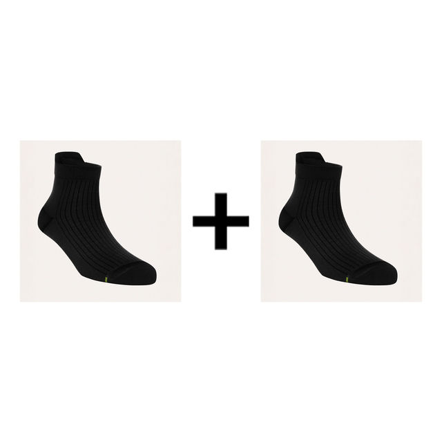 Freecultr Unisex Striped Cotton Blend Ankle Socks | Black - Free Size 1 pc X 2 Combo