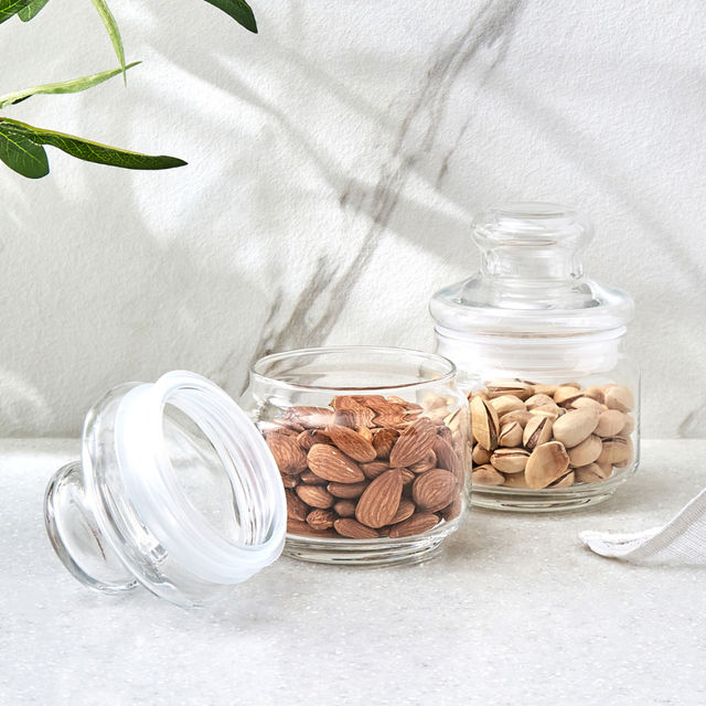 Ocean Pop Glass Jar Set With Glass Lid (325Ml, 2Pcs)