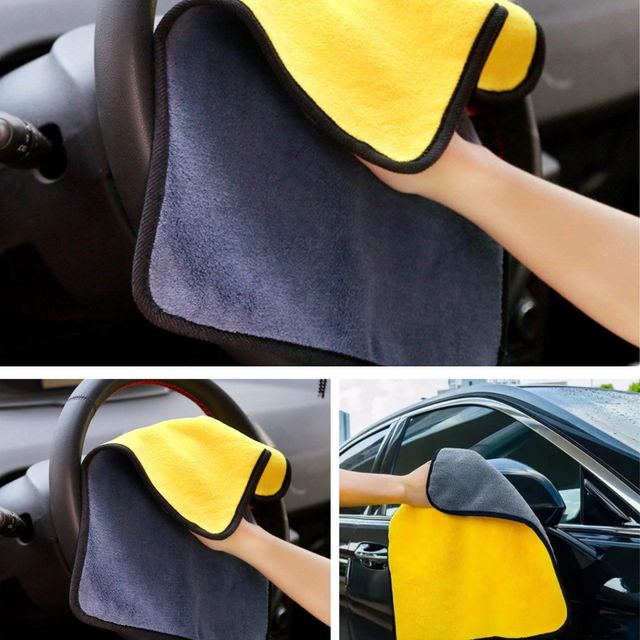 Involve Microfiber Car Cleaning Cloth - 600 GSM | Super Absorbent Towel for Cars & Bikes 1 pc X 2 Combo