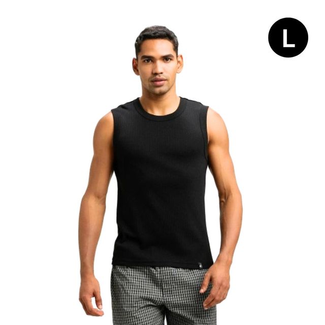 Jockey Men's Solid Gym Vest | Black - L