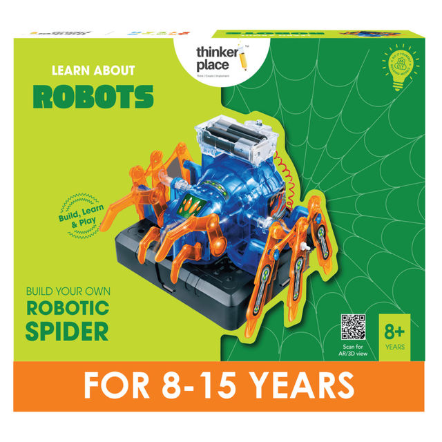 ThinkerPlace Robotic Spider DIY Kit | Build & Learn Robotics with Working Spider Toy (Age 8+)