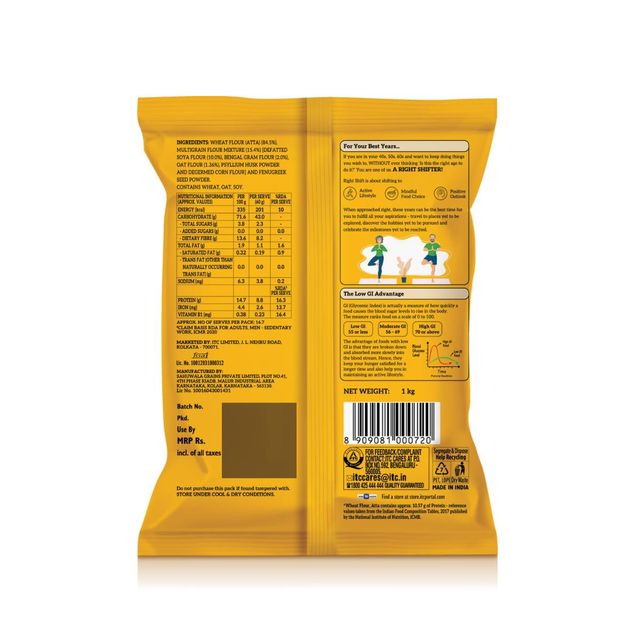 ITC Right Shift Multigrain+ Atta, 30% MORE protein | Goodness of Soya, Chana and Oats