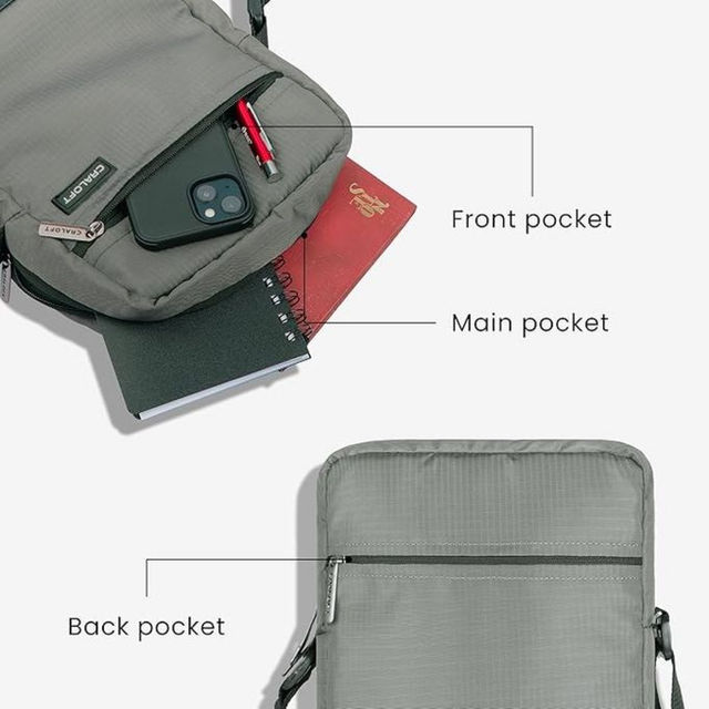 Craloft Polyester 11.5-Inch Side Sling Bag for Men - Crossbody Tablet / iPad Passport Bags (S1)