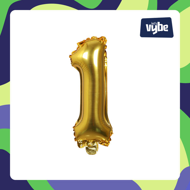 Let's Vybe Foil Balloon Number 1