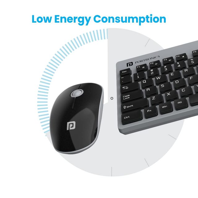 Portronics Key2 Wireless Keyboard and Mouse Combo - 2.4 GHz Wireless Technology