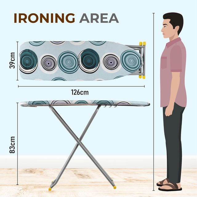 Kuber Industries 15 Inch Adjustable & Foldable Iron Stand for Clothes & Sarees