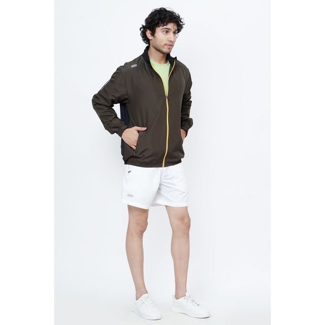 Dida Men's Sports Jacket | Regular Comfortable Stretchable Dry-Fit | Olive - M